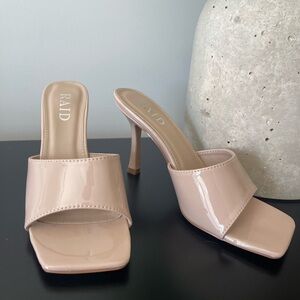 RAID Nude Patent Heeled Sandals
